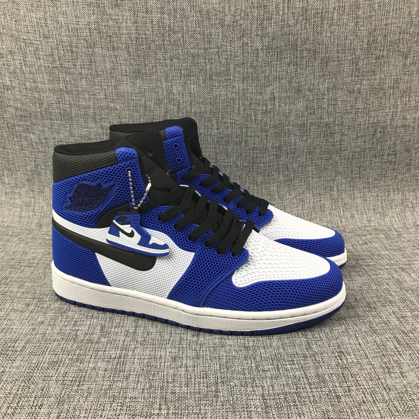 New Air Jordan 1 Drop Plastic Blue Black White Shoes